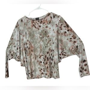 Ciara Sun Woo Reptile Print Stretchy Long Sleeve 90’s Y2K Pullover Blouse Med